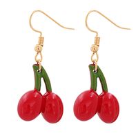 Korean Small Cherry Resin Earrings Wholesale main image 1