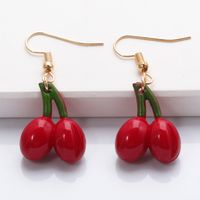 Korean Small Cherry Resin Earrings Wholesale main image 4