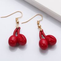 Korean Small Cherry Resin Earrings Wholesale main image 6
