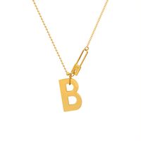 Simple B Letter Titanium Steel Necklace Wholesale main image 3