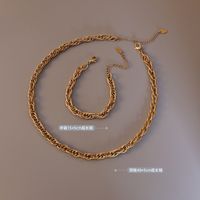 Fashion Hand-woven Chain Titanium Steel Necklace Bracelet main image 6