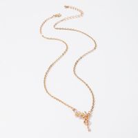 Simple Leaf Key Diamond Alloy Necklace Wholesale main image 3