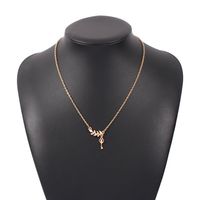 Simple Leaf Key Diamond Alloy Necklace Wholesale main image 6
