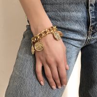 Fashion Thick Chain Like Coin Geometric Bracelet main image 6