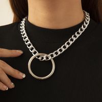 Hip-hop Single-layer Geometric Ring Thick Chain Necklace main image 3