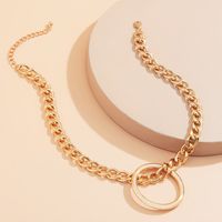 Hip-hop Single-layer Geometric Ring Thick Chain Necklace main image 4