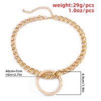 Hip-hop Single-layer Geometric Ring Thick Chain Necklace main image 5