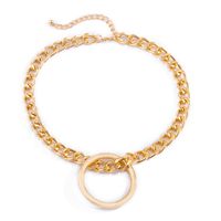 Hip-hop Single-layer Geometric Ring Thick Chain Necklace main image 6