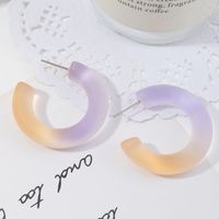 Fashion Gradient Color C-shaped Resin Earrings main image 5