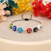 Fashion Acrylic Gold Beads Multicolor Glass Eye Bracelet main image 1