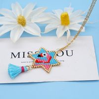 Fashion Stainless Steel Five-pointed Star Flamingo Pattern Necklace main image 5