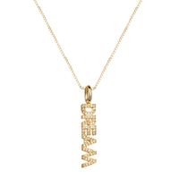 Fashion Hollow Long Letter Copper Inlaid Zircon Necklace Wholesale sku image 1