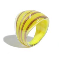 Fashion Golden Texture Colored Glaze Ring sku image 2