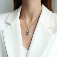 Fashion Water Drop Titanium Steel Necklace Wholesale sku image 4