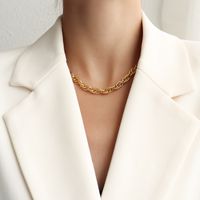 Fashion Hand-woven Chain Titanium Steel Necklace Bracelet sku image 22
