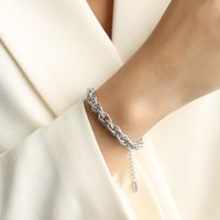 Fashion Hand-woven Chain Titanium Steel Necklace Bracelet sku image 1