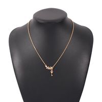 Simple Leaf Key Diamond Alloy Necklace Wholesale sku image 2