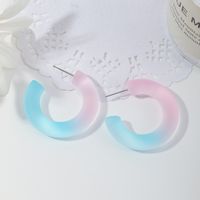 Fashion Gradient Color C-shaped Resin Earrings sku image 2