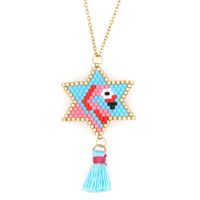Fashion Stainless Steel Five-pointed Star Flamingo Pattern Necklace sku image 1