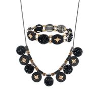 Bohemian Alloy Diamond Necklace Bracelet Set sku image 1