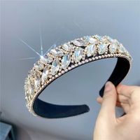 Fashion Crystal Wide-edge Diamond Gemstone Headband sku image 3