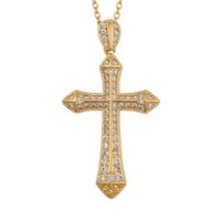 Fashion Cross Jesus Copper Zircon Necklace Wholesale sku image 1