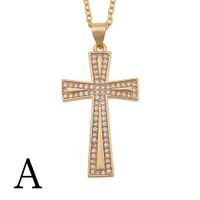 Fashion Cross Christian Copper Zircon Necklace Wholesale sku image 2