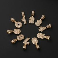 Fashion Arabic Numerals Twist Chain Copper Zircon Necklace Wholesale sku image 1