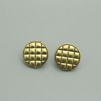 Korean Retro Distressed Geometric Plaid Earrings sku image 1