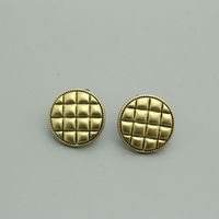 Boucles D&#39;oreilles À Carreaux Géométriques Rétro En Détresse Coréenne sku image 1