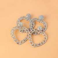 Retro Alloy Diamond Heart-shaped Chain Earrings main image 5