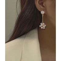 Mode Legierung Eingelegte Perle Lange Ohrringe main image 2