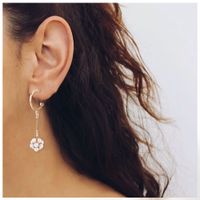 Fashion Pearl Flower C-shaped Long Earrings main image 2