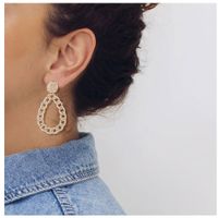 Retro Diamond-studded Water Drop Hollow Earrings main image 2