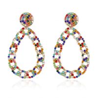 Retro Diamond-studded Water Drop Hollow Earrings main image 3