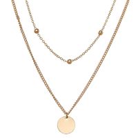 Simple Alloy Disc Multilayer Necklace main image 1