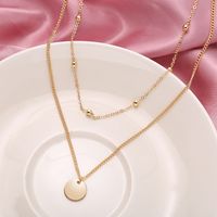 Simple Alloy Disc Multilayer Necklace main image 4