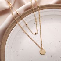 Simple Alloy Disc Multilayer Necklace main image 5