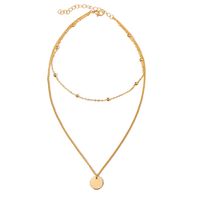 Simple Alloy Disc Multilayer Necklace main image 6