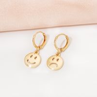 Korea Smiley Face Asymmetrical Earrings Wholesale main image 2