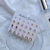 Fashion Pearl Diamond Geometric Earrings Wholesale main image 2