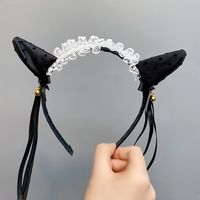 Fashion Lace Pointed Ears Long Ribbon Bowknot Headband main image 1