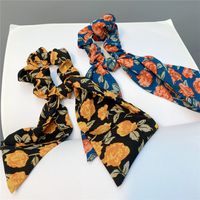 الأزياء الأزهار الأرنب آذان طويلة الشريط مطوي الشعر Scrunchies main image 4