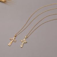 Fashion Cross Copper Zircon Necklace Wholesale main image 1