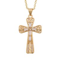 Fashion Cross Copper Zircon Necklace Wholesale main image 6