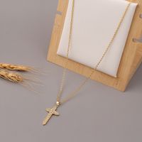 Korea Kupfer Mikro-eingelegte Zirkon Kreuz Halskette main image 4