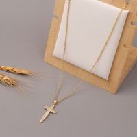 Korea Kupfer Mikro-eingelegte Zirkon Kreuz Halskette main image 5