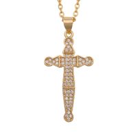 Korea Copper Micro-inlaid Zircon Cross Necklace main image 6