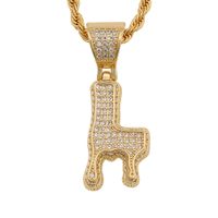Simple 26 English Letters Twist Chain Copper Zircon Necklace Wholesale main image 3