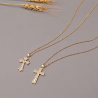 Fashion Cross Christian Copper Zircon Necklace Wholesale main image 1